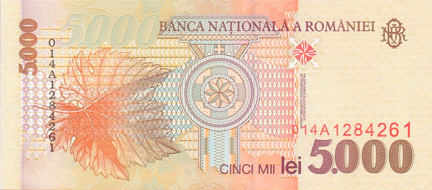 Romania 5000 1998 UNC P-107/a